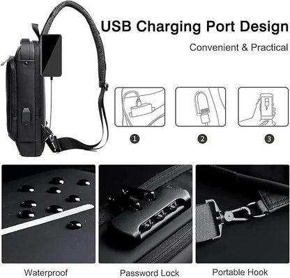 Anti-theft sling bag with a USB charging port